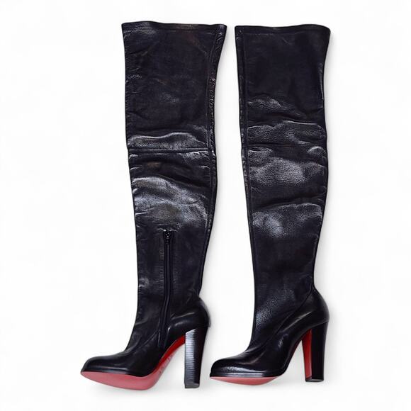 Christian Louboutin Kiss Me Gena Leather Over the Knee Boots EU 37 US 6.5 $1795 - Picture 4 of 9